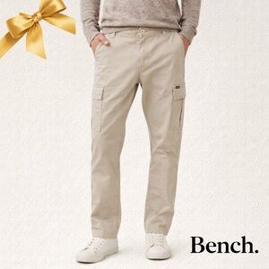 Bench Urbanwear Beige Cargo Pants 38x32 Stretch Cotton NWT